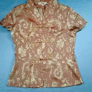 VTG, Chinese Asian Floral Blouses Size M